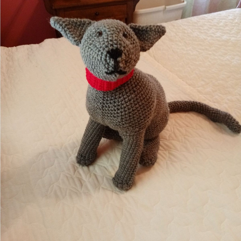 Handmade Crocheted Stuffed Cat